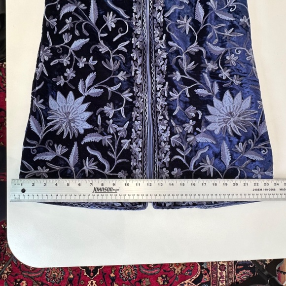 Soft Surroundings Blue Floral Embroidered Jacket - Picture 8 of 12